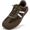 image:imageHOBIBEAR Womens Casual Sneakers with Wide Toe Box Breathable Mesh amp Synthetic Leather Upper Lightweight NonSlip Walking ShoeBrown