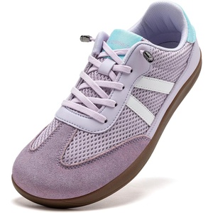 image:imageHOBIBEAR Womens Casual Sneakers with Wide Toe Box Breathable Mesh amp Synthetic Leather Upper Lightweight NonSlip Walking ShoePurple