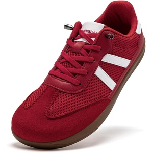 image:imageHOBIBEAR Womens Casual Sneakers with Wide Toe Box Breathable Mesh amp Synthetic Leather Upper Lightweight NonSlip Walking ShoeRed