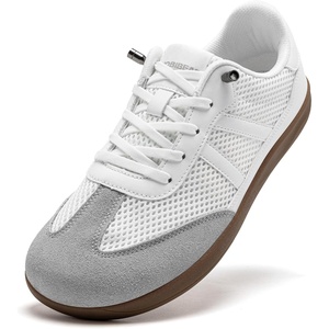 image:imageHOBIBEAR Womens Casual Sneakers with Wide Toe Box Breathable Mesh amp Synthetic Leather Upper Lightweight NonSlip Walking ShoeWhite