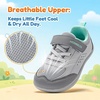 image:imageHOBIBEAR Barefoot Toddler Shoes Wide Toe Minimalist Sneakers for Boys Girls Lowtop Lightweight Shoes with Hook and Loop StrapGrey