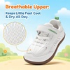 image:imageHOBIBEAR Barefoot Toddler Shoes Wide Toe Minimalist Sneakers for Boys Girls Lowtop Lightweight Shoes with Hook and Loop StrapWhite Green