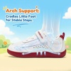 image:imageHOBIBEAR Barefoot Toddler Shoes Wide Toe Minimalist Sneakers for Boys Girls Lowtop Lightweight Shoes with Hook and Loop StrapWhite Red