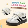 image:imageHOBIBEAR Toddler Kids Shoes Classic Retro Trainers for Boys Girl Wide Toe Box Barefoot Shoes OutdoorBeige Black