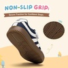 image:imageHOBIBEAR Toddler Kids Shoes Classic Retro Trainers for Boys Girl Wide Toe Box Barefoot Shoes OutdoorDark Blue