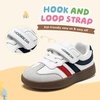 image:imageHOBIBEAR Toddler Kids Shoes Classic Retro Trainers for Boys Girl Wide Toe Box Barefoot Shoes OutdoorWhite Blue