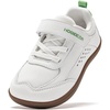 image:imageHOBIBEAR Barefoot Toddler Shoes Wide Toe Minimalist Sneakers for Boys Girls Lowtop Lightweight Shoes with Hook and Loop StrapWhite Green