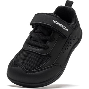 image:imageHOBIBEAR Barefoot Toddler Shoes Wide Toe Minimalist Sneakers for Boys Girls Lowtop Lightweight Shoes with Hook and Loop StrapAll Black