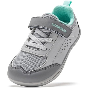 image:imageHOBIBEAR Barefoot Toddler Shoes Wide Toe Minimalist Sneakers for Boys Girls Lowtop Lightweight Shoes with Hook and Loop StrapGrey