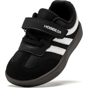 image:imageHOBIBEAR Toddler Kids Shoes Classic Retro Trainers for Boys Girl Wide Toe Box Barefoot Shoes OutdoorBlack White