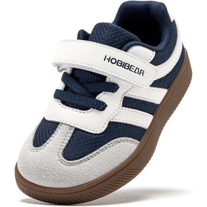 image:imageHOBIBEAR Toddler Kids Shoes Classic Retro Trainers for Boys Girl Wide Toe Box Barefoot Shoes OutdoorDark Blue