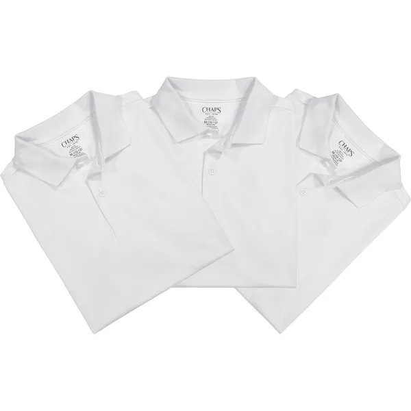 Chaps Boys' School Uniform Performance Short Sleeve Solid Polo 3-Pack