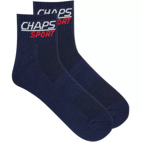 Chaps Men's Athletic Cushioned Performance Ankle Socks-6 Pairs-Breathable Mesh