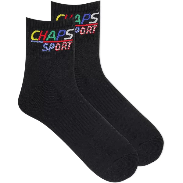 Chaps Men's Athletic Cushioned Performance Ankle Socks-6 Pairs-Breathable Mesh