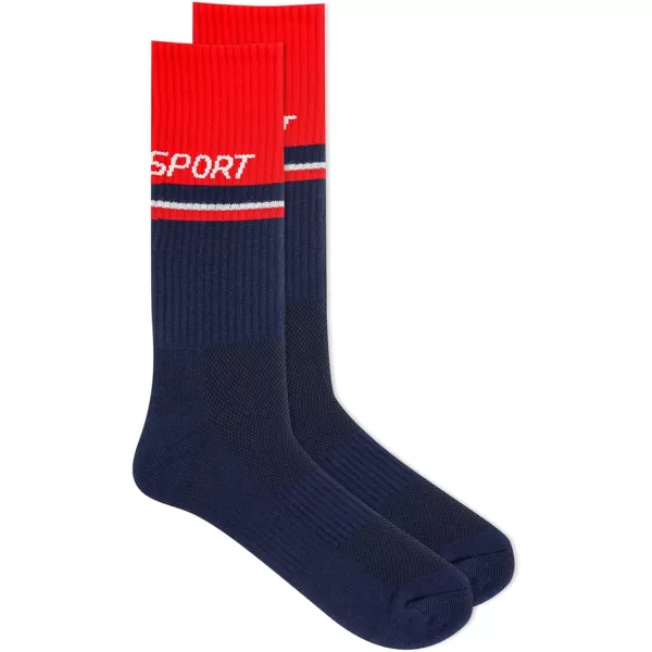 Chaps Men's Athletic Cushioned Performance Crew Socks-6 Pairs-Breathable Mesh
