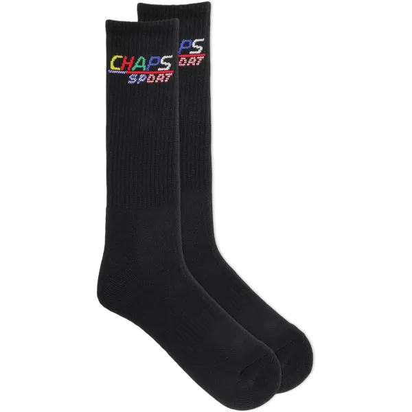 Chaps Men's Athletic Cushioned Performance Crew Socks-6 Pairs-Breathable Mesh