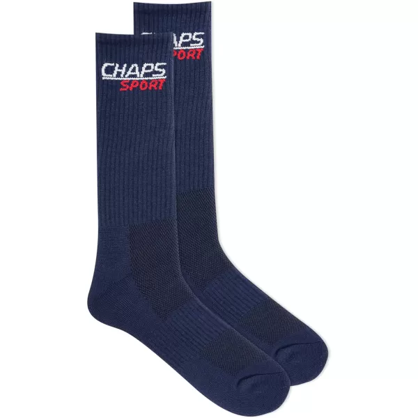 Chaps Men's Athletic Cushioned Performance Crew Socks-6 Pairs-Breathable Mesh