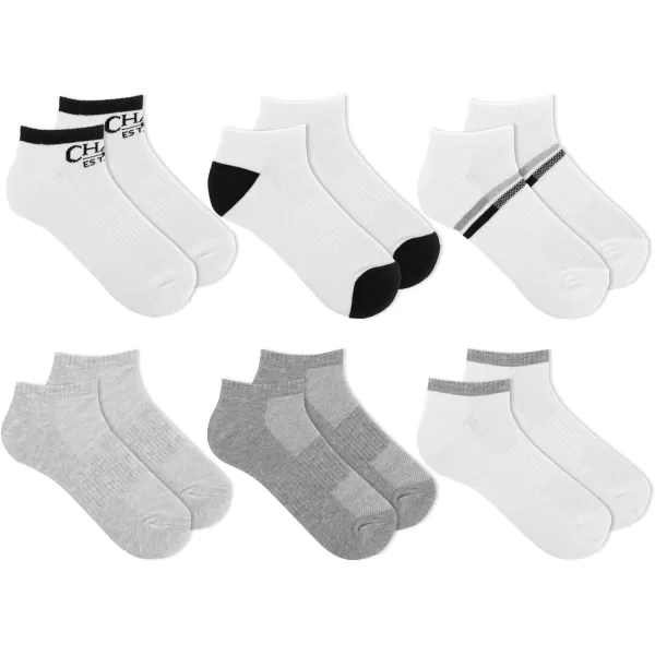 Chaps Men's Athletic Cushioned Performance Low Cut Socks-6 Pairs-Breathable Mesh