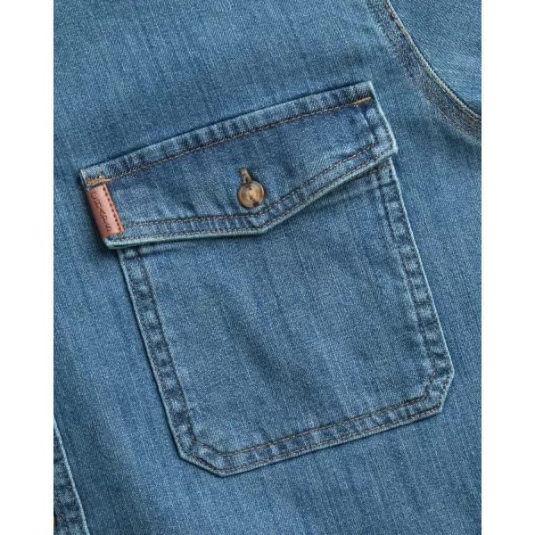 Chaps Mens Big and Tall Shirt - Comfort Stretch Button Down Denim Shirt - Long Sleeve Collared Shirt for Men, L-4X Big &amp; Tall