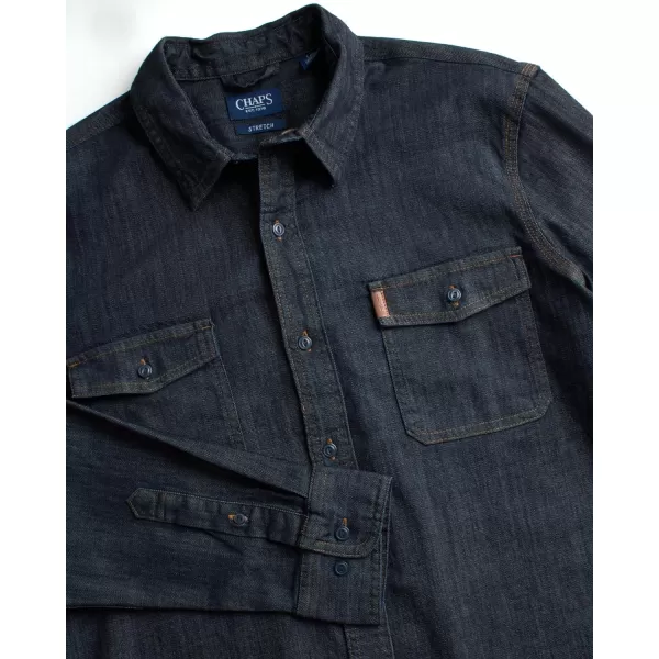 Chaps Mens Big and Tall Shirt - Comfort Stretch Button Down Denim Shirt - Long Sleeve Collared Shirt for Men, L-4X Big &amp; Tall