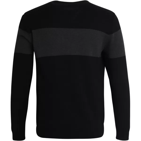 Chaps Men's Big and Tall Sweater - Striped Heavyweight Classic Fit Cotton Crewneck Pullover Sweater for Men 