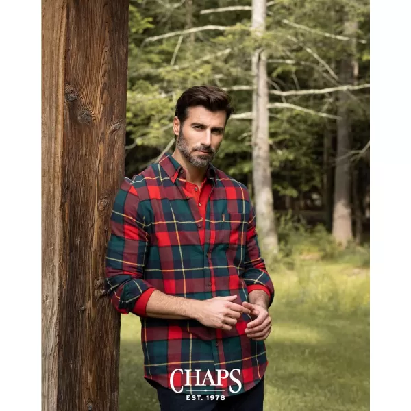 Chaps Men's Button Down Shirt - Long Sleeve Collared Shirt for Men: Wrinkle-Resistant, Sustainable 