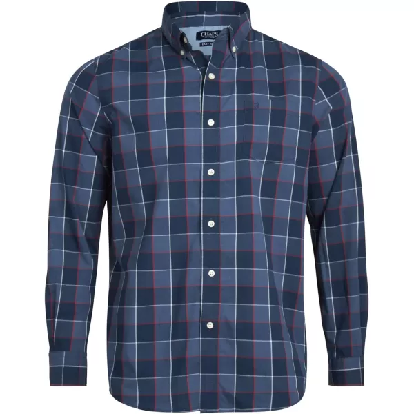 Chaps Men's Button Down Shirt - Long Sleeve Collared Shirt for Men: Wrinkle-Resistant, Sustainable 