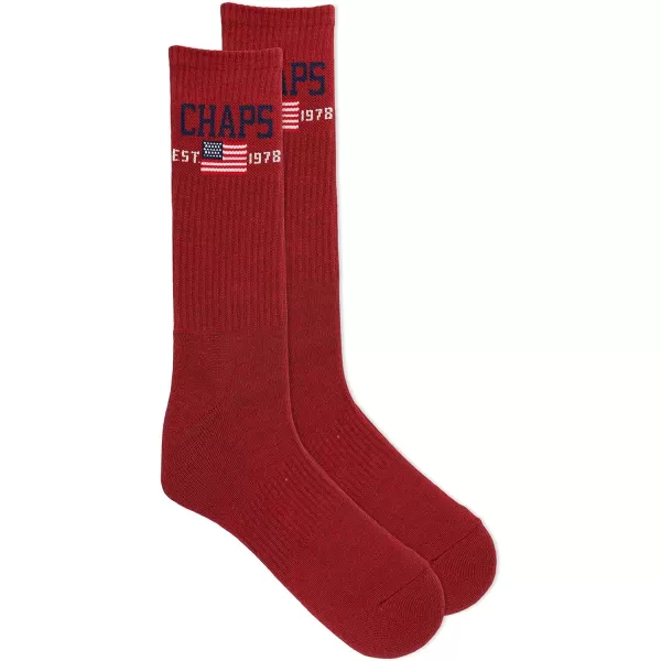 Chaps Men's Casual Fashion Cushioned Crew Socks-3 Pair Pack-Classic Designs with Stretch Blend)