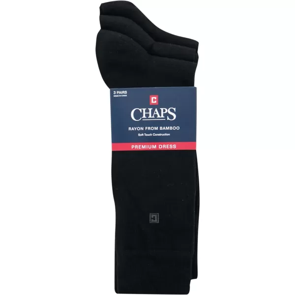 Chaps Men's Classic Dress Crew Socks-3 Pair Pack-Pattern and Solid Color Designs)