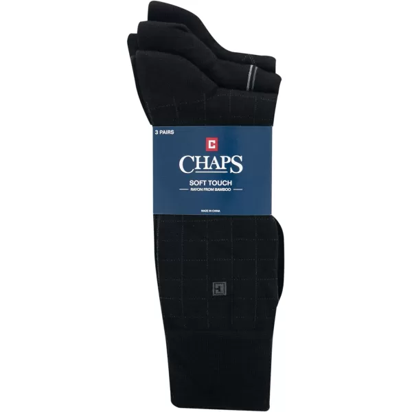 Chaps Men's Classic Dress Crew Socks-3 Pair Pack-Pattern and Solid Color Designs)