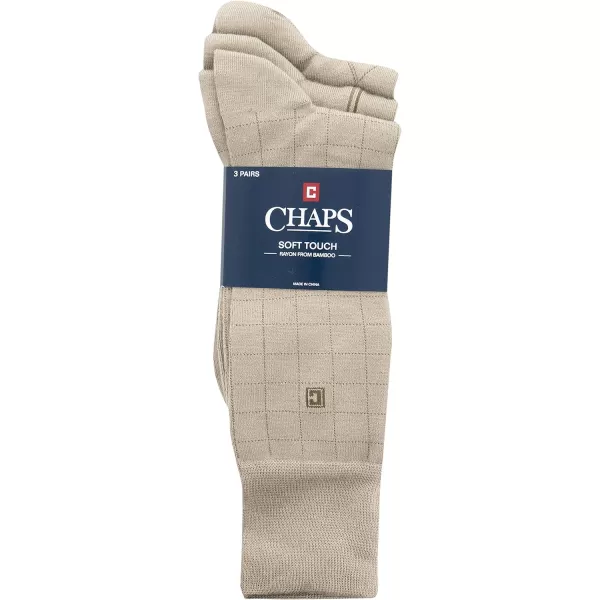 Chaps Men's Classic Dress Crew Socks-3 Pair Pack-Pattern and Solid Color Designs)