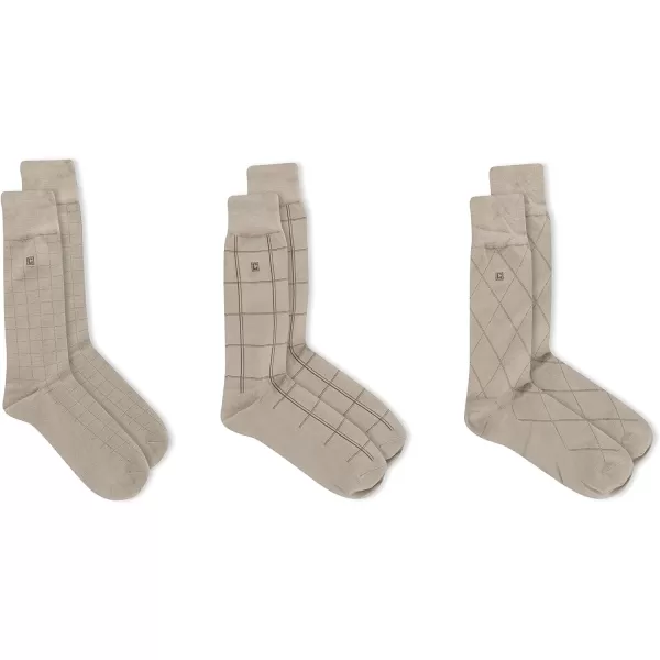 Chaps Men's Classic Dress Crew Socks-3 Pair Pack-Pattern and Solid Color Designs)