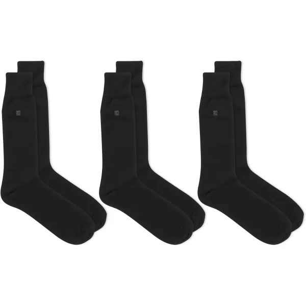 Chaps Men's Classic Dress Crew Socks-3 Pair Pack-Pattern and Solid Color Designs)