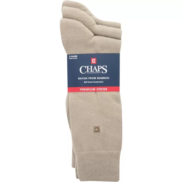 Chaps Men's Classic Dress Crew Socks-3 Pair Pack-Pattern and Solid Color Designs)