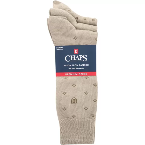 Chaps Men's Classic Dress Crew Socks-3 Pair Pack-Pattern and Solid Color Designs)