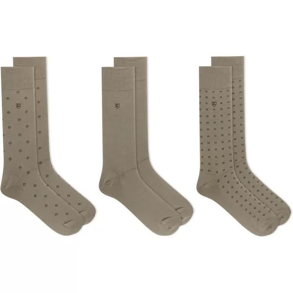 Chaps Men's Classic Dress Crew Socks-3 Pair Pack-Pattern and Solid Color Designs)