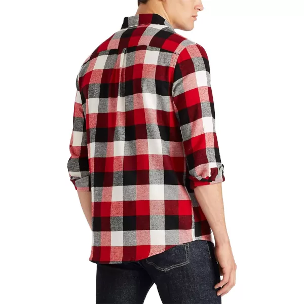 Chaps Men's Classic Fit Long Sleeve Performance Flannel Shirt)