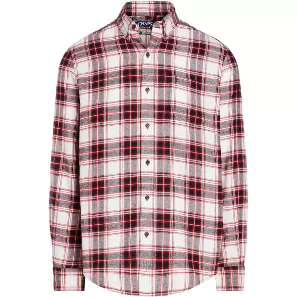 Chaps Men's Classic Fit Long Sleeve Performance Flannel Shirt)