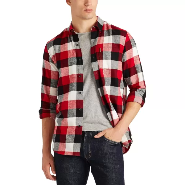 Chaps Men's Classic Fit Long Sleeve Performance Flannel Shirt)