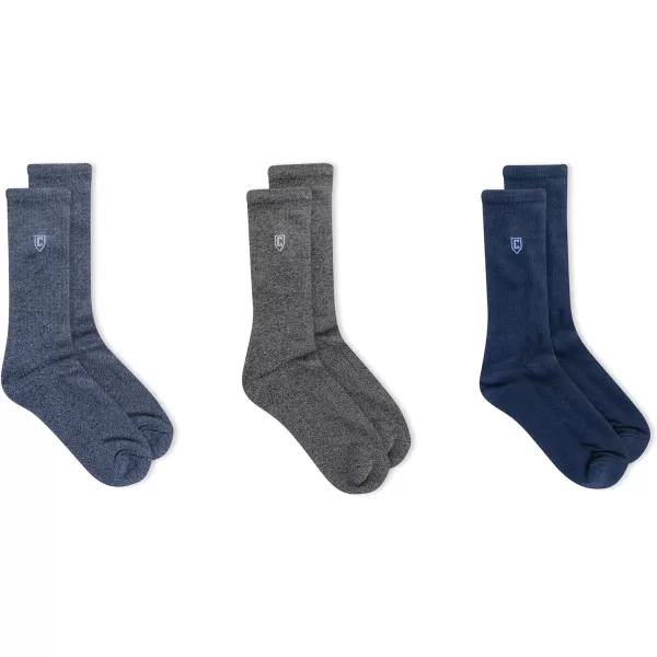 Chaps Men's Dress Crew Socks - 3 Pair Pack - Assorted Solid Color and True Rib