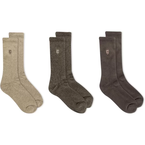 Chaps Men's Dress Crew Socks - 3 Pair Pack - Assorted Solid Color and True Rib