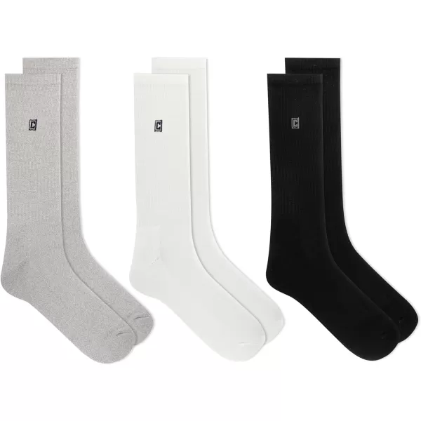 Chaps Men's Dress Crew Socks - 3 Pair Pack - Assorted Solid Color and True Rib