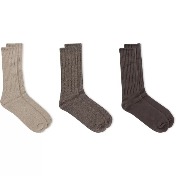Chaps Men's Dress Crew Socks - 3 Pair Pack - Assorted Solid Color and True Rib