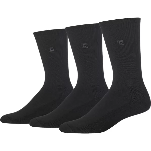 Chaps Men's Dress Crew Socks - 3 Pair Pack - Assorted Solid Color and True Rib