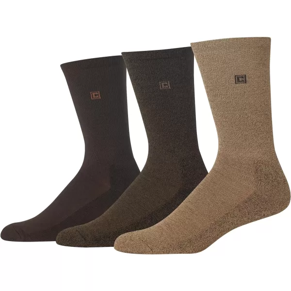 Chaps Men's Dress Crew Socks - 3 Pair Pack - Assorted Solid Color and True Rib