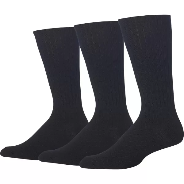 Chaps Men's Dress Crew Socks - 3 Pair Pack - Assorted Solid Color and True Rib