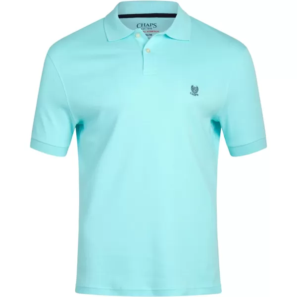 Chaps Men's Polo Shirt - Classic Fit Short Sleeve 2-Button Double Knit Cotton Polo Shirt 