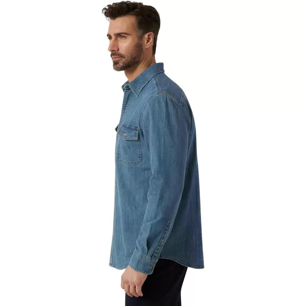 Chaps Men's Shirt - Comfort Stretch Button Down Denim Shirt - Casual Long Sleeve Collared Shirt for Men, M-XXL