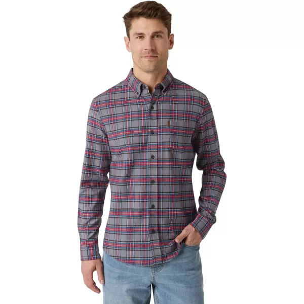 Chaps Men's Shirt - Comfort Stretch Button Down Flannel Shirt - Long Sleeve Heavyweight Plaid Shirt for Men 
