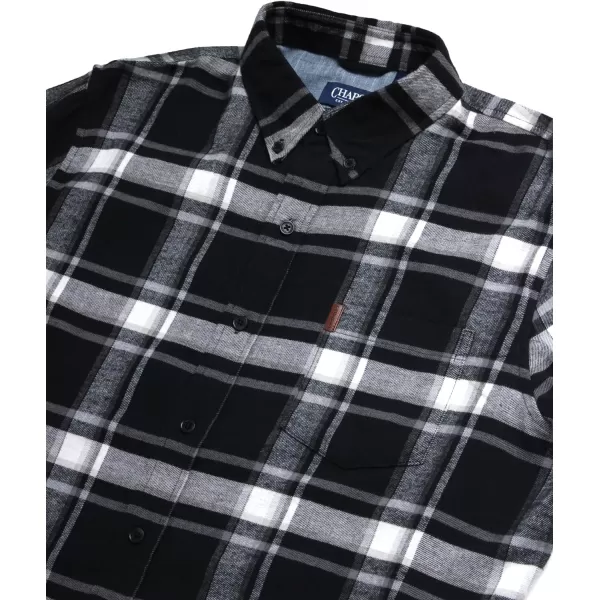 Chaps Men's Shirt - Comfort Stretch Button Down Flannel Shirt - Long Sleeve Heavyweight Plaid Shirt for Men 